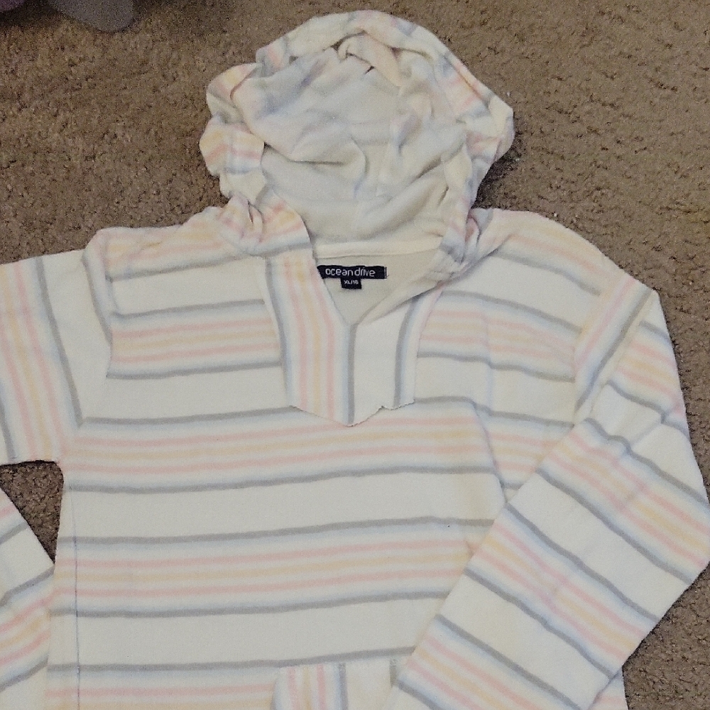 Ocean Drive Pastel Striped Pullover